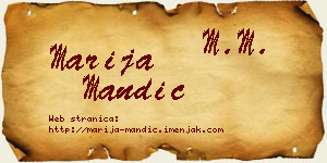 Marija Mandić vizit kartica